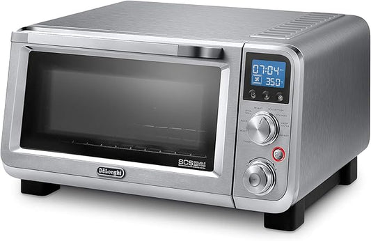 De'Longhi Small Convection Toaster Oven For Countertop With internal light And 9 Preset Functions14L, Stainless Steel, 1800W, EO141150M (932)